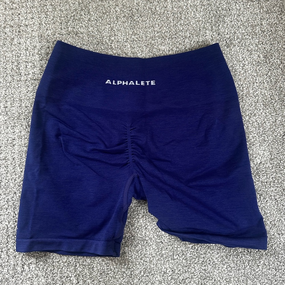 Alphalete amplify blue/purple workout shorts